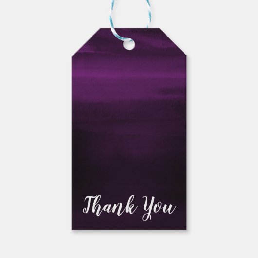 Moody Paarse pruim Modern Waterverf Chic Elegant Cadeaulabel (Voorkant)