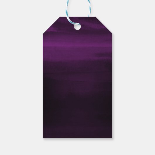 Moody Paarse pruim Modern Waterverf Chic Elegant Cadeaulabel (Achterkant)