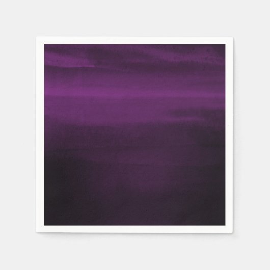 Moody Paarse pruim Modern Waterverf Chic Elegant Servet (Voorkant)