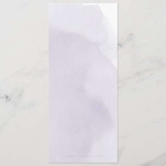 Moody paarse roos gouden kalligrafie bruiloft menu (Achterkant)