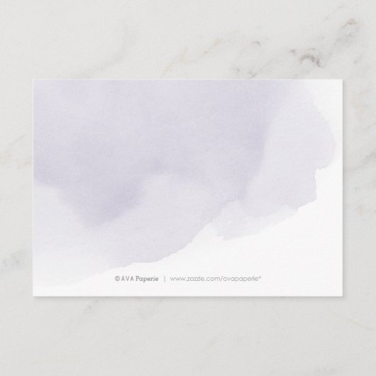 Moody paarse roos goudkalligrafie informatiekaartje (Achterkant)