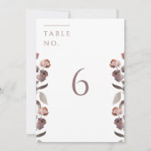 Moody Paarse Roos Trouwtafel Nummer Teken Kaart (Voorkant)