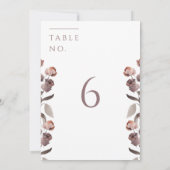 Moody Paarse Roos Trouwtafel Nummer Teken Kaart (Achterkant)