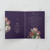 Moody Paarse Tulpen Wedding Order of Service Programma (Binnen)
