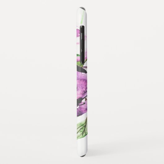 Moody Paarse  Waterverf BloemMonogram Case-Mate iPhone Case (Achterkant/links)