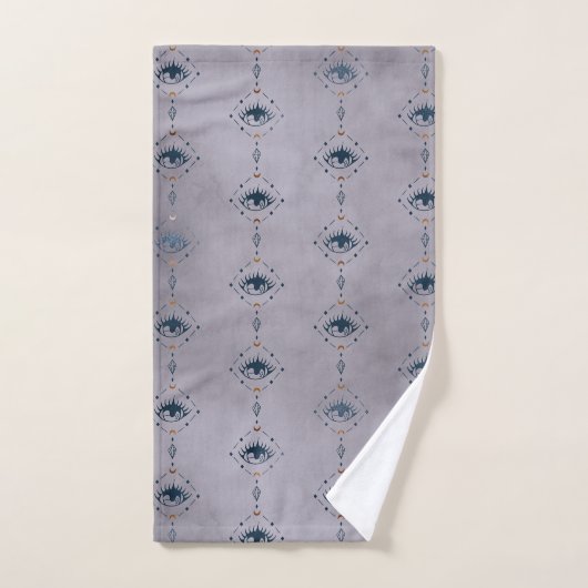 Moody Paarse Waterverf Metalic Gold Lunar Mystic Bad Handdoek (Handdoek)