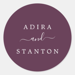 Moody Paarse Wedding Envelope-zegels Ronde Sticker