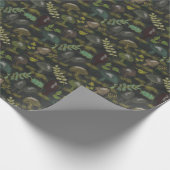 Moody Paddenstoelen Donker Salie Vuil Bruin Grijs  Cadeaupapier (Hoek)