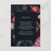 Moody Painterly Peony Floral Wedding Details Informatiekaartje (Voorkant)