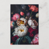 Moody Painterly Peony Floral Wedding Details Informatiekaartje (Achterkant)