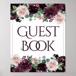 Moody Passion | Dramatisch Paars Gastboek Handteke Poster