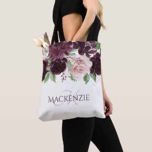 Moody Passion   Dramatisch Paarse Wijn Bloemig Aan Tote Bag