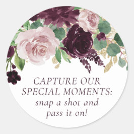 Moody Passion | Dramatische Paarse wegwerpcamera Ronde Sticker