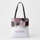 Moody Passion | Dramatische Paarse Wijn Bloemige C Tote Bag (Voorkant)
