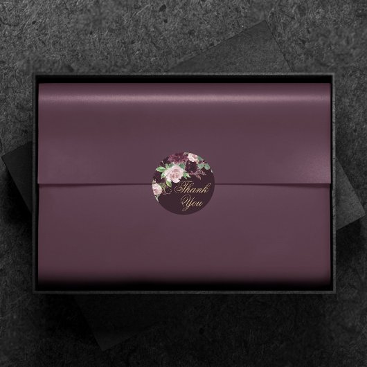 Moody Passion | Dramatische Paarse wijn Dank u Ronde Sticker