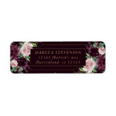 Moody Passion | Dramatische Paarse Wijn Roos Adres Etiket (Voorkant)