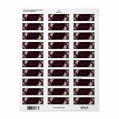 Moody Passion | Dramatische Paarse Wijn Roos Adres Etiket (Full Sheet)