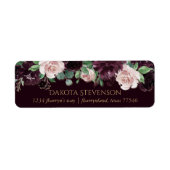 Moody Passion | Dramatische Paarse Wijn Roos Adres Etiket (Voorkant)