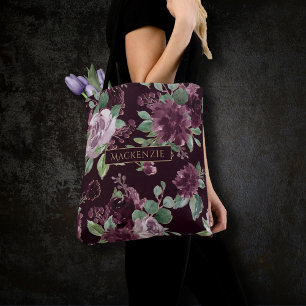 Moody Passion Dramatische Paarse Wijn Roos Custo Tote Bag