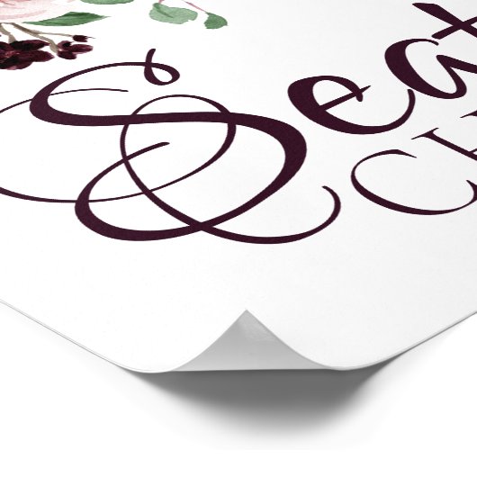 Moody Passion | Dramatische Paarse Wijn Roos Zitpl Poster (Hoek)