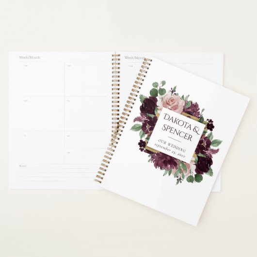 Moody Passion | Dramatische Paarse Wijn Rozen Cust Planner (Display)