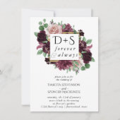 Moody Passion | Foto Paarse Wreatsmonogram Kaart (Voorkant)