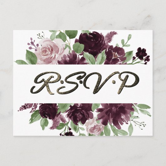 Moody Passion | Paarse dramatische reactie op Garl Briefkaart (Voorkant)