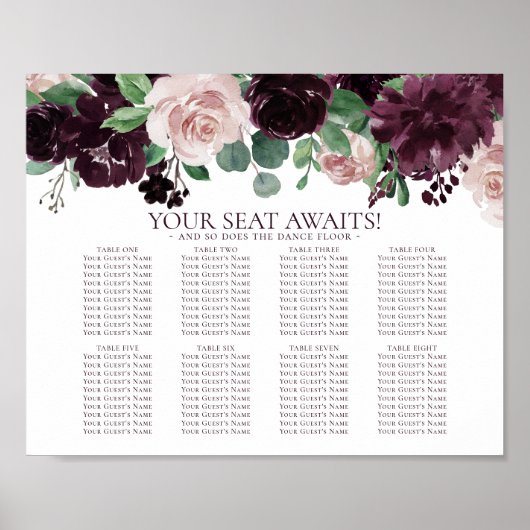 Moody Passion | Paarse graafschappen van Floral Ga Poster (Voorkant)