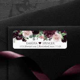Moody Passions | Dramatic Purple Wine Rose Address Etiket