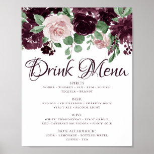 Moody Passions Dramatisch Paars Wijn Drankmenu Poster