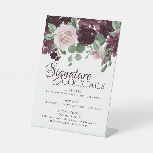 Moody Passions | Dramatische Paarse handtekening D Reclamebord Met Voetstuk (Voorkant)