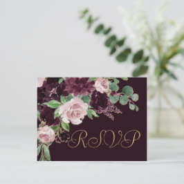 Moody Passions | Dramatische Paarse Rozen Entree R Briefkaart