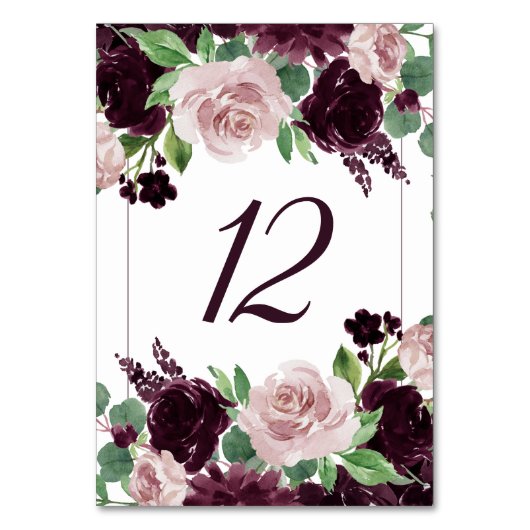 Moody Passions | Dramatische Paarse Wijn Bloemen L Kaart (Voorkant)