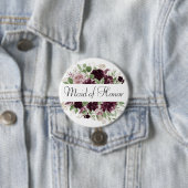 Moody Passions | Dramatische Paarse Wijn Bruidsfee Ronde Button 7,6 Cm (In situ)