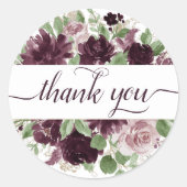 Moody Passions | Dramatische Paarse wijn Dank u Ronde Sticker (Voorkant)