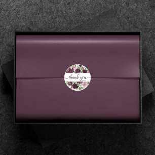 Moody Passions Dramatische Paarse wijn Dank u Ronde Sticker