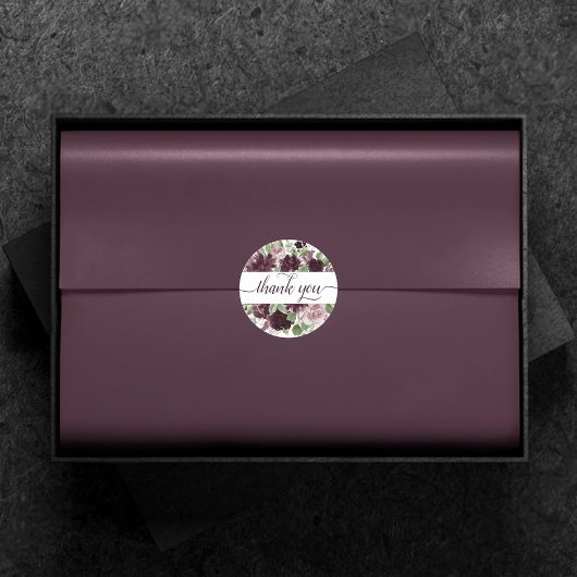 Moody Passions | Dramatische Paarse wijn Dank u Ronde Sticker