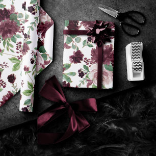 Moody Passions Dramatische Paarse wijn Roos Cadeaupapier