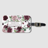 Moody Passions | Dramatische Paarse Wijn Roos Cust Bagagelabel (Voorkant (horizontaal))