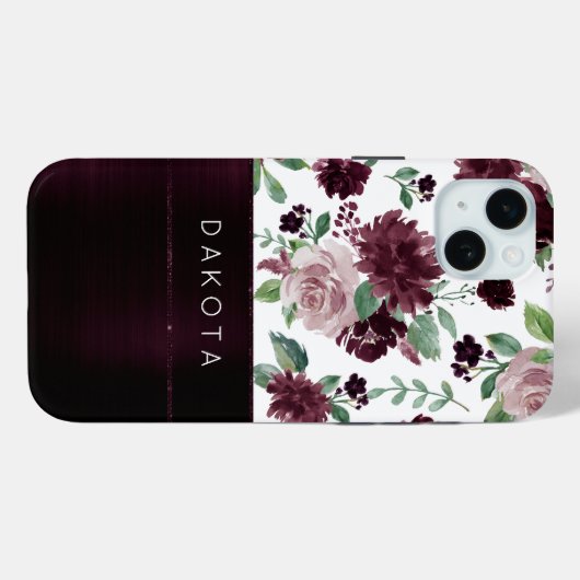 Moody Passions | Dramatische Paarse Wijn Roos Cust Case-Mate iPhone Case (Achterkant (horizontaal))