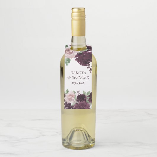 Moody Passions | Dramatische Paarse Wijn Roos Cust Flessenhanger (Op fles)