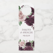 Moody Passions | Dramatische Paarse Wijn Roos Cust Flessenhanger (Voorkant)