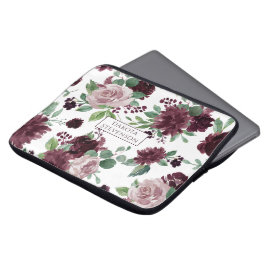 Moody Passions | Dramatische Paarse Wijn Roos Cust Laptop Sleeve