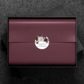 Moody Passions | Dramatische Paarse Wijn Roos Cust Ronde Sticker