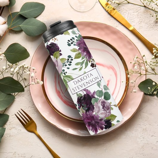 Moody Passions | Dramatische Paarse Wijn Roos Cust Thermosbeker