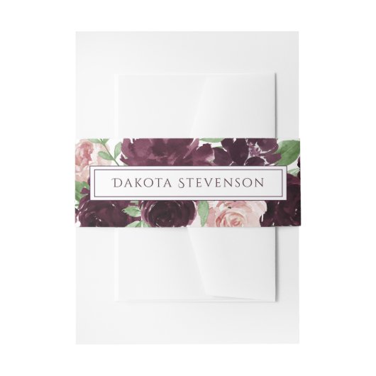 Moody Passions | Dramatische Paarse Wijn Roos Cust Uitnodigingen Wikkel (Voorkant Voorbeeld)