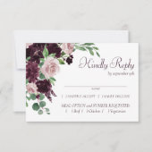 Moody Passions | Dramatische Paarse wijn Roos Entr RSVP Kaartje (Voorkant)