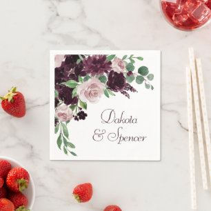 Moody Passions   Dramatische Paarse Wijn Rozen Cus Servet