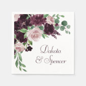 Moody Passions | Dramatische Paarse Wijn Rozen Cus Servet (Voorkant)