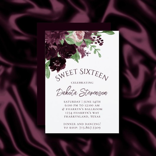 Moody Passions | Dramatische Paarse wijnverjaardag Kaart